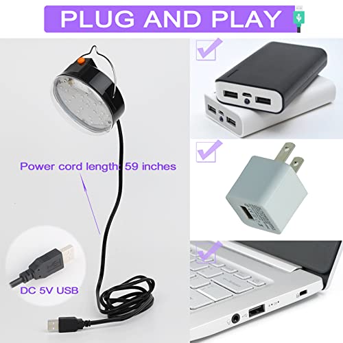 CICINY Led Black Light Light, 10W USB Hangable UV Blacklights with Hook, Black Light Lamp for Glow Party, Glow in The Dark Halloween Decorations, Room, Body Paint, Poster, Pet Urine Detection - Image 4