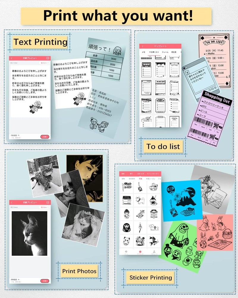 فوميمو طابعة صغيرة M02 - طابعة حرارية محمولة صغيرة الحجم بتقنية البلوتوث، متوافقة مع أنظمة أندرويد وiOS، متعددة الوظائف لأعمال الشركة، وخطة العمل، وملاحظات الاجتماعات - Image 2