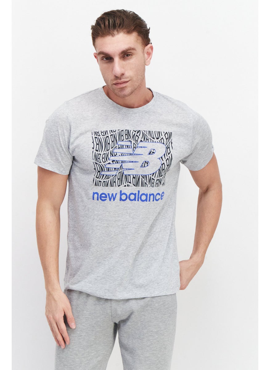 New Balance Men Sportswear Fit Short Sleeve Outdoor T-Shirt, Heather Grey  - Image 1