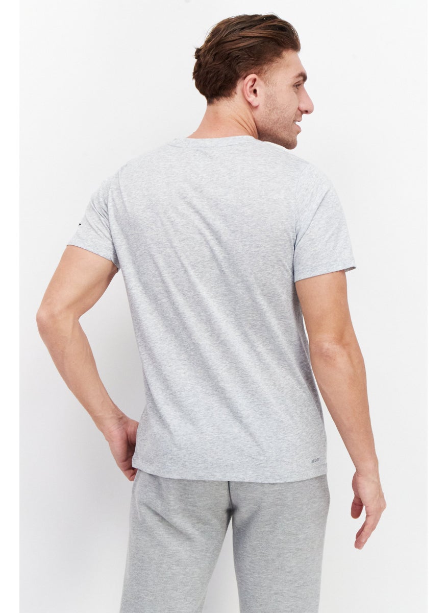 New Balance Men Sportswear Fit Short Sleeve Outdoor T-Shirt, Heather Grey  - Image 3