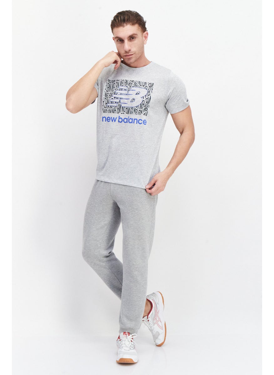 New Balance Men Sportswear Fit Short Sleeve Outdoor T-Shirt, Heather Grey  - Image 2