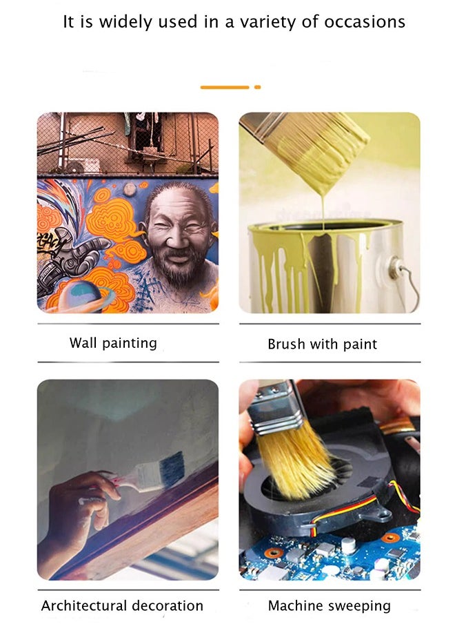Keep Smiling - 3PCS Nylon Wood Handle Paint Brush for Wall Building Decoration Cleaning Painting Tools - Image 1