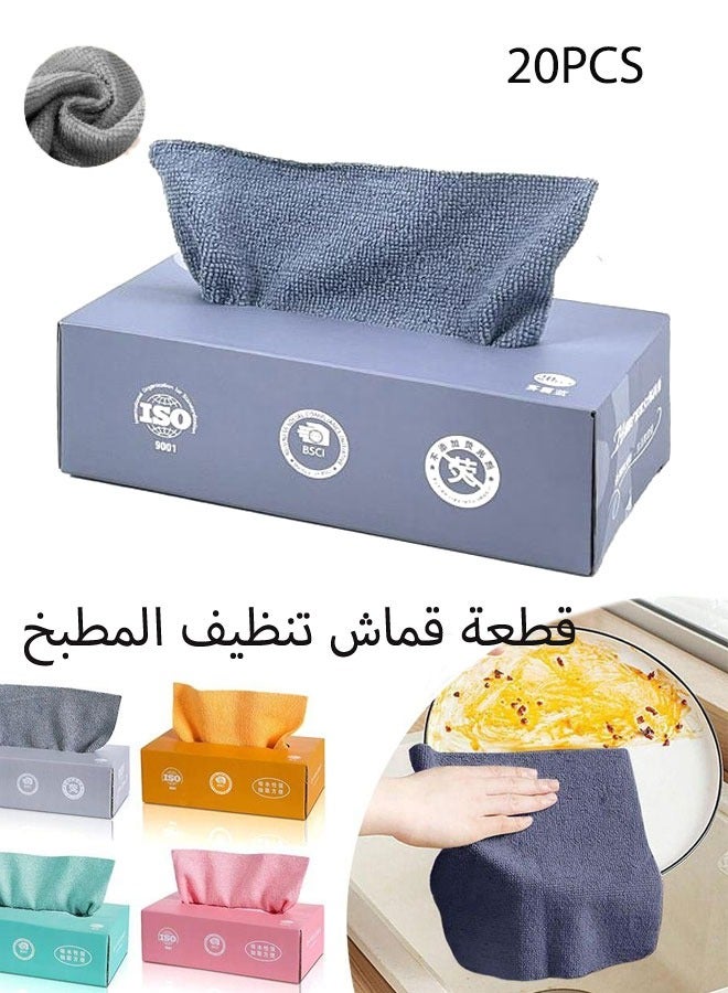 Zaprus 20Pcs Microfiber Cleaning Cloth Cleaning Cloth Kitchen Cloth Dish Towels Super Absorbent Coral Velvet Dishtowels Microfiber Premium Soft Tea Towels, Quick Dry Rags, Multipurpose Reusable Washcloths, Non-Stick Oil Cloths  - Image 1