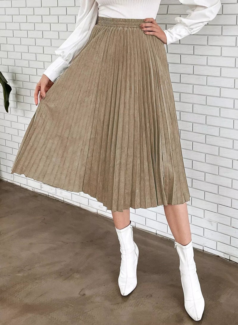 Solid Pleated Skirt - Image 1