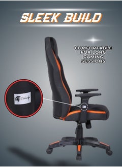 Gladiator Pro Racing Style Gaming Chair with Premium PU Leather Ergonmic Cushion and Adjustable Backrest for Ultimate Gaming Comfort 128.5 x 65.5cm  - Image 4