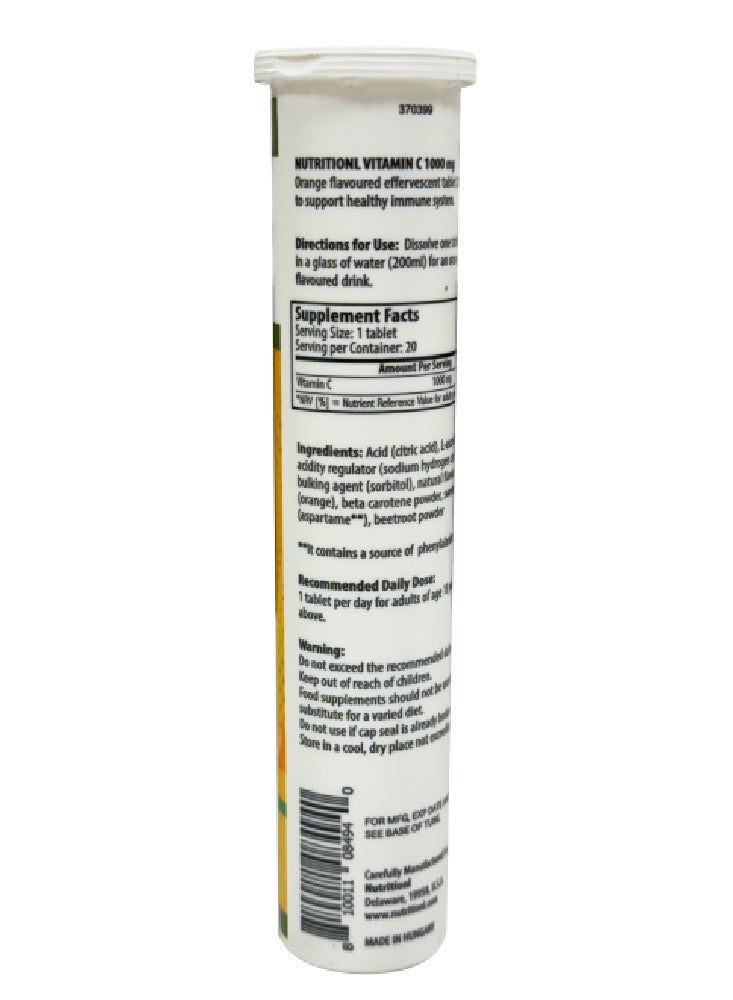 NUTRITIONL Vit C 1000Mg Orange Flav Efferv 20 Tablets  - Image 2