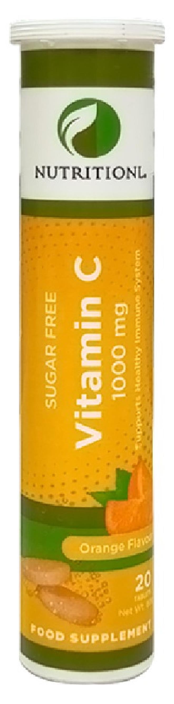 NUTRITIONL فيتامين سي 1000 ملجم بنكهة البرتقال 20 قرص - Image 1