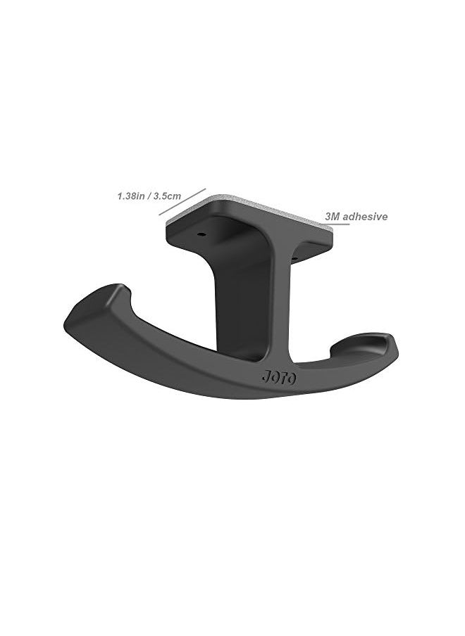 JOTO Headphone Stand Hanger Silicone Under Desk Dual Headset Holder Mount Hook Hanger For Gaming Headphone Earphone Black  - Image 4