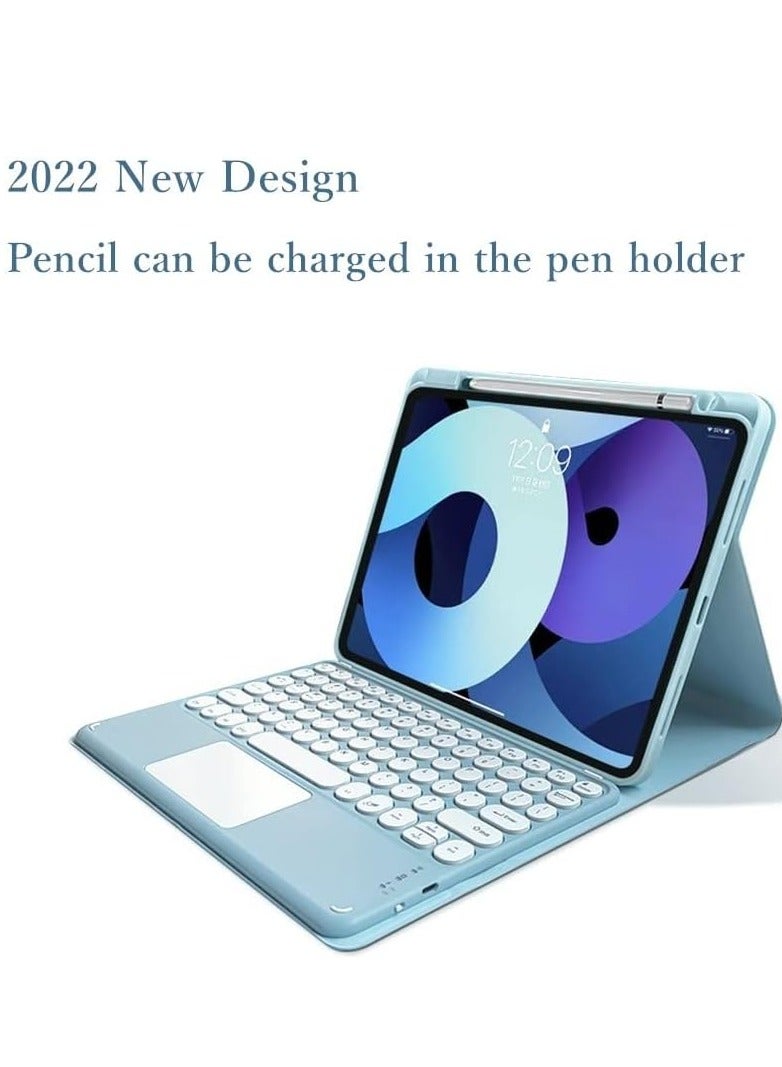 ELTRAZONE حافظة لوحة مفاتيح آيباد إير الجيل 5/4 - لوحة مفاتيح تعمل باللمس قابلة للفصل وحامل شحن قلم - متوافقة مع آيباد برو 11" (الجيل 1/2/3) - غلاف جلد نحيف ذكي (أسود) - Image 5