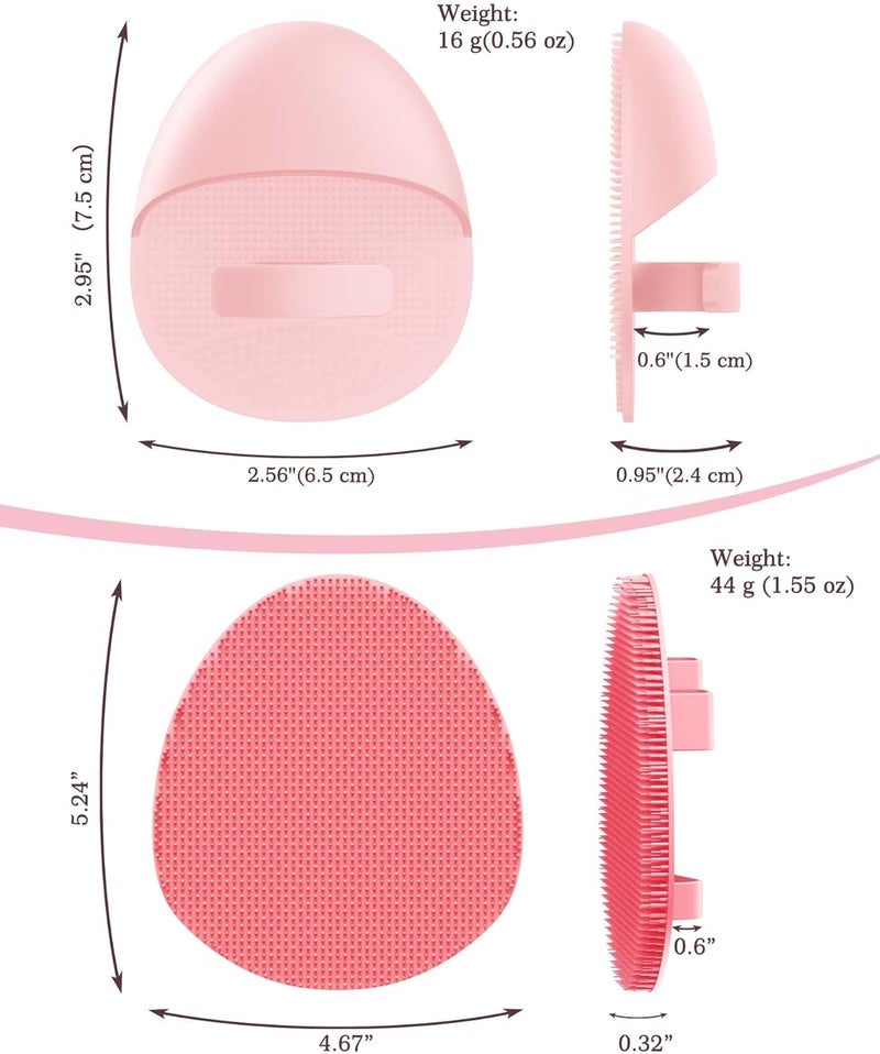 Manmihealth Silicone Back Scrubber Thick Bristles Bath Glove Face Brush Set3PCS SuperExfoliating Lathering Body Scrubber Shower Brush Face Scrubber Combination with a Free HookPink - Image 3