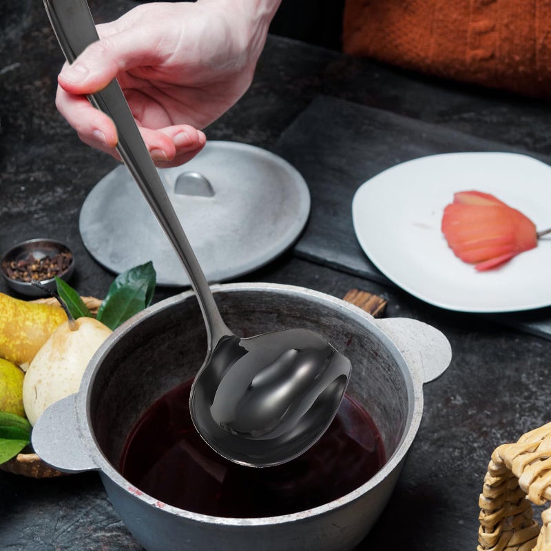 Stainless Steel Duckbill Soup Spoon 304 Oil Scoop Cutlery for Hot Pot and Sauce Serving - Image 5