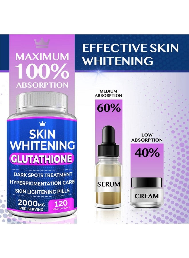 Northern Crown Cosmetics Glutathione Whitening Pills - 120 Capsules 2000mg Glutathione - Effective Skin Lightening Supplement - Dark Spots, Melasma & Acne Scar Remover, Hyperpigmentation Treatment - Anti-Aging Antioxidant - Image 3