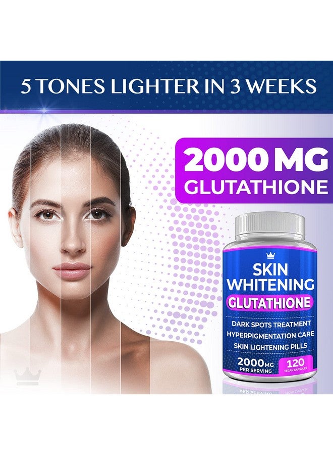Northern Crown Cosmetics Glutathione Whitening Pills - 120 Capsules 2000mg Glutathione - Effective Skin Lightening Supplement - Dark Spots, Melasma & Acne Scar Remover, Hyperpigmentation Treatment - Anti-Aging Antioxidant - Image 5