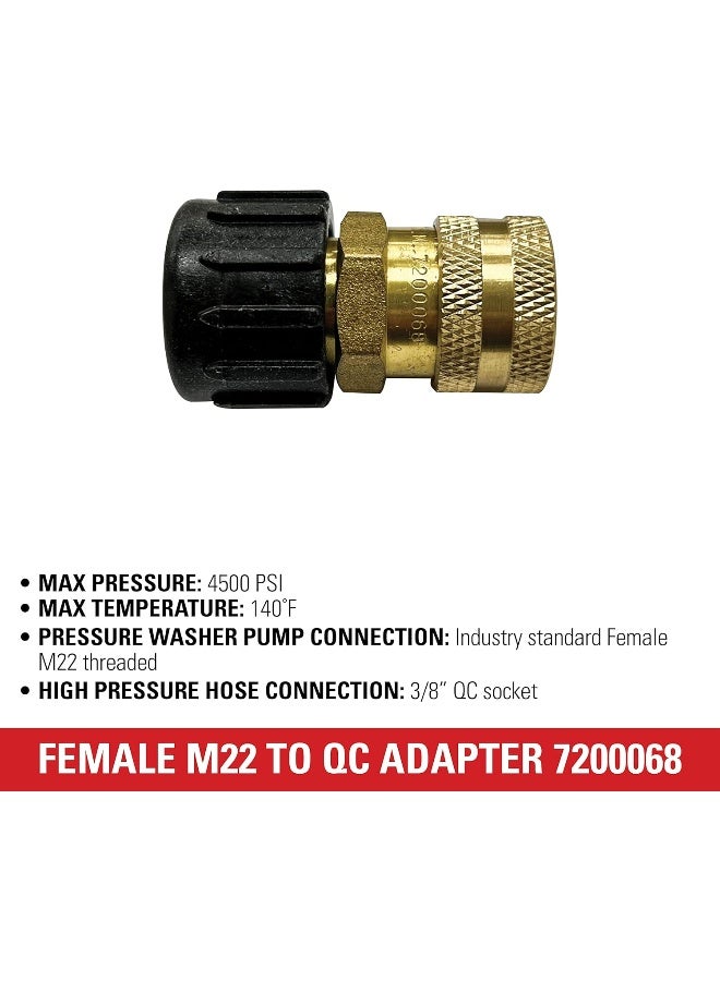 Simpson Cleaning 7200068 Replacement QC Socket for Pressure Washer Pumps Up to 4500 PSI, 3/8-Inch, Female M22, Gold - Image 4