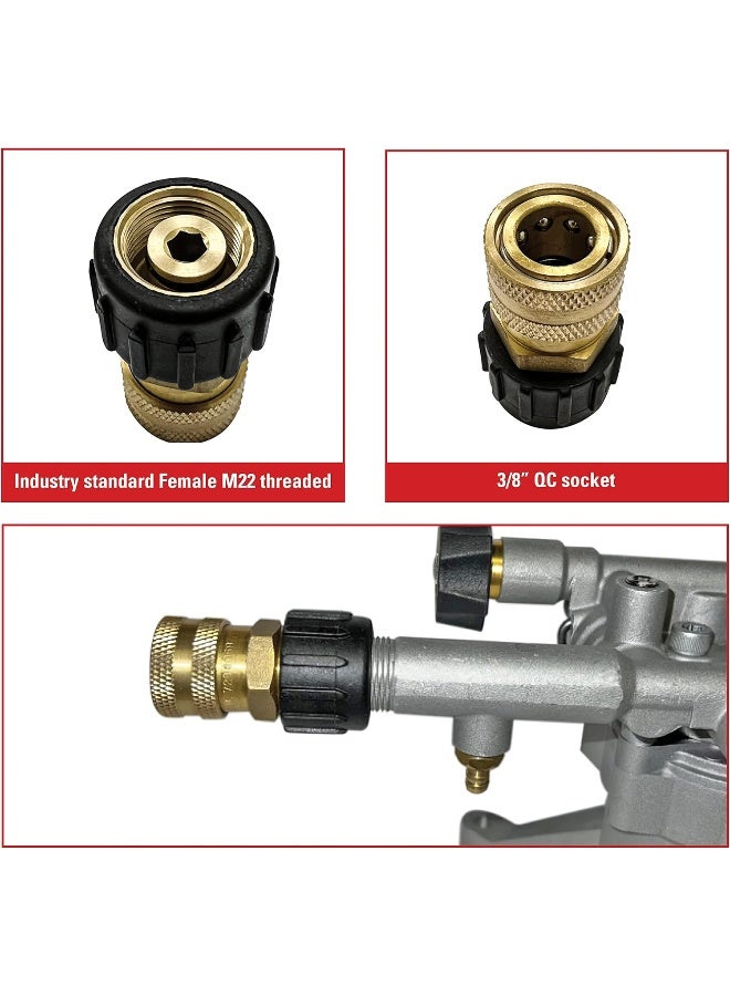 Simpson Cleaning 7200068 Replacement QC Socket for Pressure Washer Pumps Up to 4500 PSI, 3/8-Inch, Female M22, Gold - Image 3