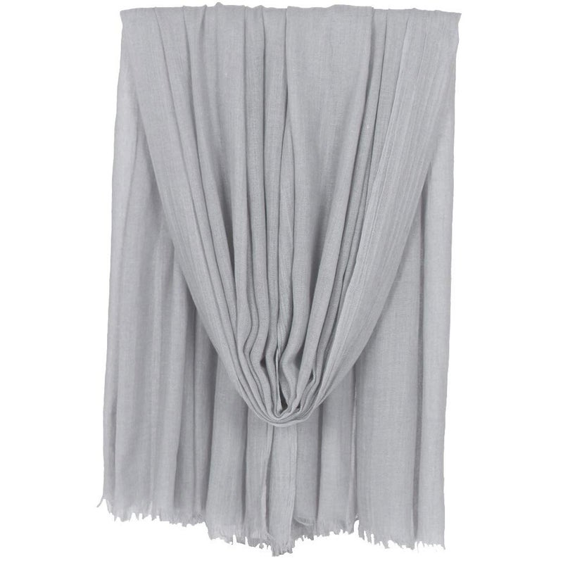 LMVERNA Plain Cotton Scarf Large Long Gauze Shawl Summer Outdoor Women Beach Scarves (Light grey) - Image 1