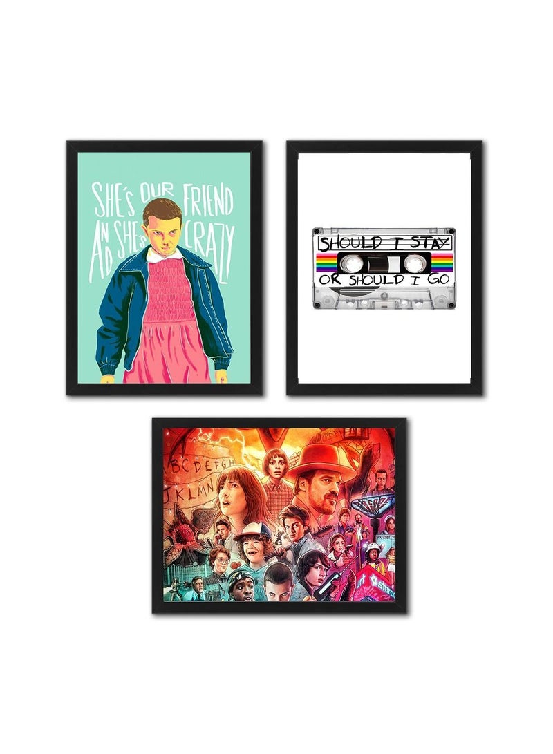 RKN Stranger Things Digital Wall Art Set Of 3 Poster Frames 30x40 cm - Image 1