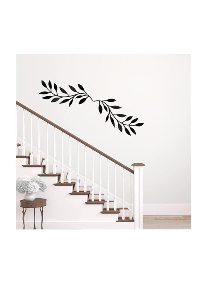 MIRFA Wooden Wall Art With Self Adhesive Base - Black (Vine Olive Branch Leaf) - Pack of 2  - Image 3