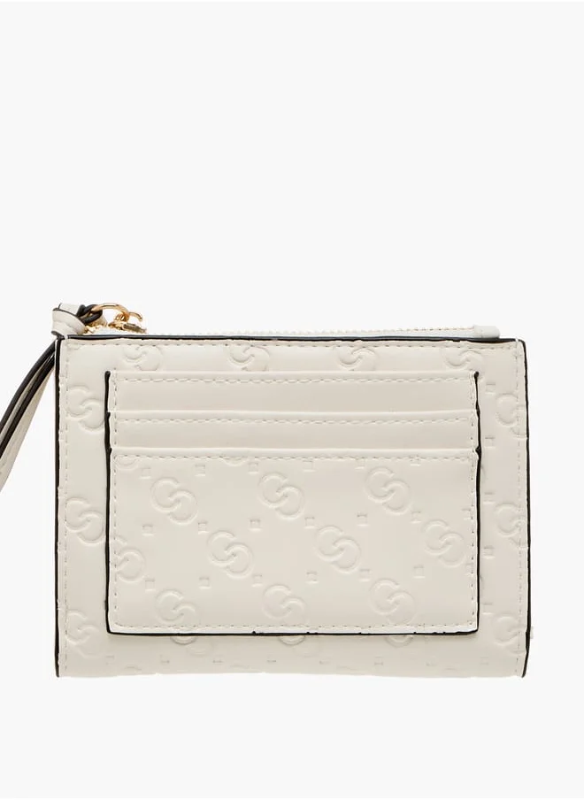Celeste Women Monogram Embossed Wallet with Zip Closure