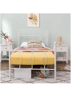 NZONE STORE Elegant metal bed, one and a half sizes, white color || 200 cm * 140 cm  - Image 4