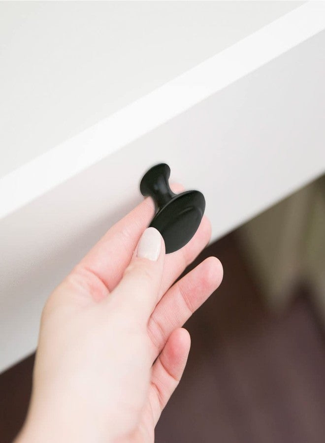 yuntop 12 Pack Black Round Cabinet Hardware Knobs 1.18 Inch Flat Pulls Knob with Screws for Kitchen Drawer Dresser Cupboard Door Handles Matte Cabinets Pull Bathroom Drawers Handle Modern Pulls Handles - Image 5