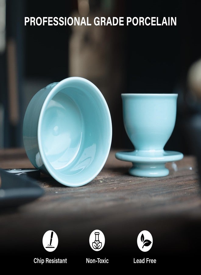 جي بي كيه بوتري وعاء زبدة خزفي من JBK Pottery مع غطاء - لحفظ الزبدة الطازجة والطرية القابلة للدهن، بتصميم فرنسي كلاسيكي - مثالي للتخزين على سطح المطبخ، رائع للاستخدام اليومي، سهل التنظيف - 4 بوصات × 4.1 بوصة - لون أزرق مخضر - Image 4