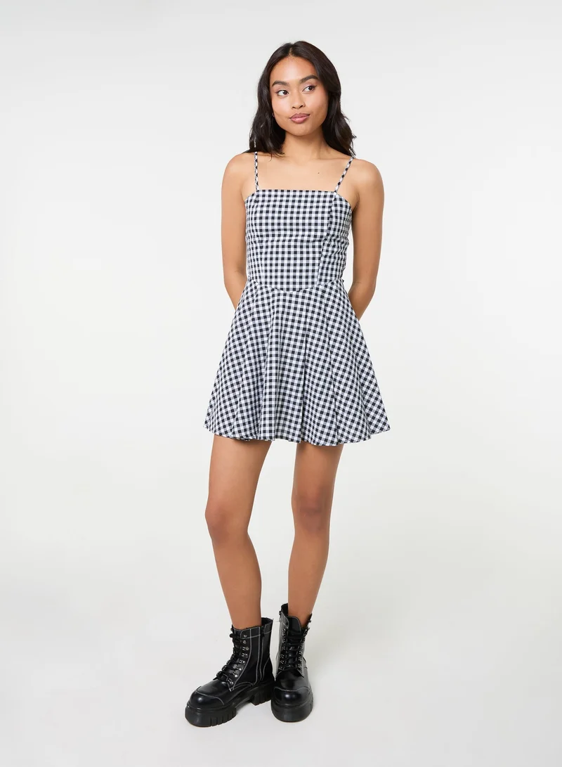 Pink Vanilla  Bow Back Gingham Mini Dress for Women | Best Price UAE
