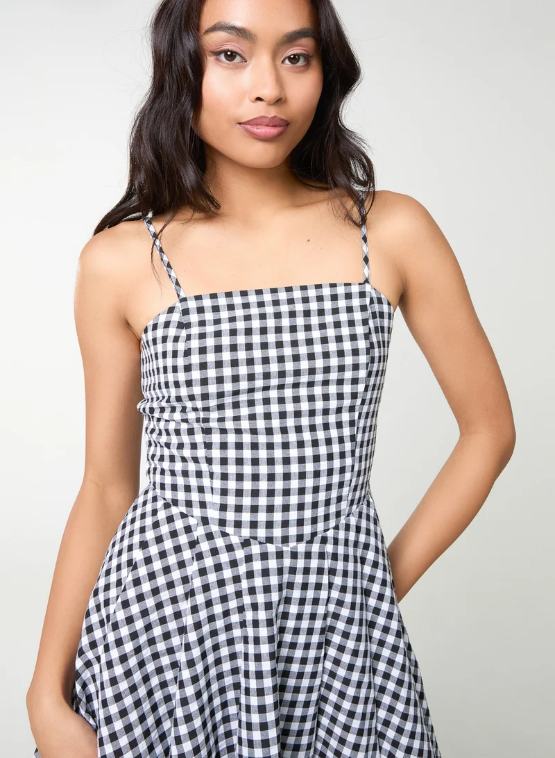 Pink Vanilla  Bow Back Gingham Mini Dress for Women | Best Price UAE