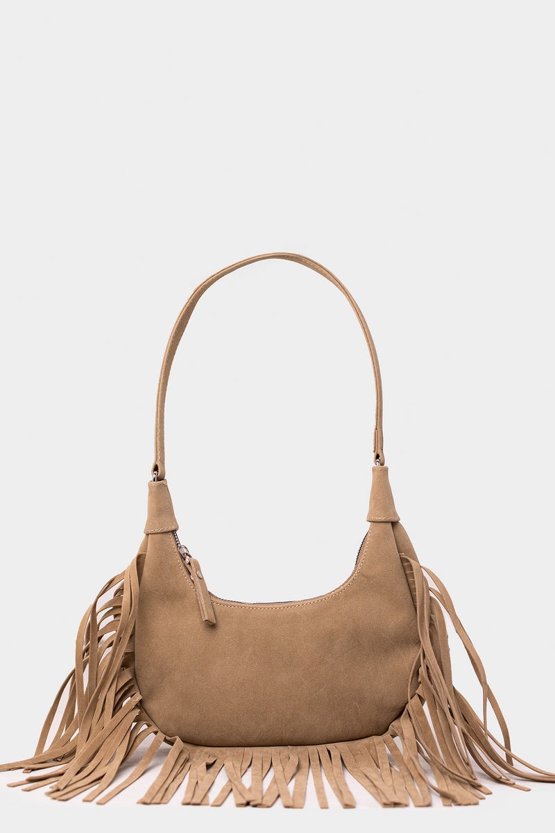 DeFacto Beige Woman Woman Suede Shoulder Bag Casual - Image 1