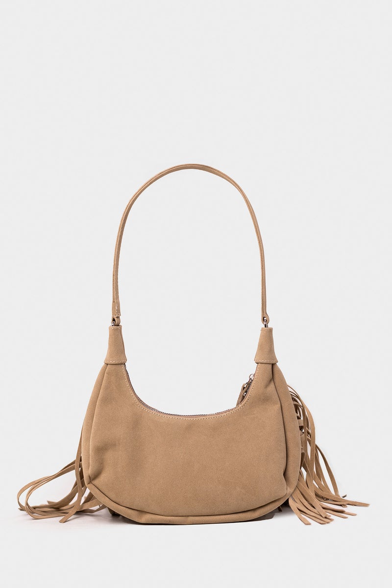 DeFacto Beige Woman Woman Suede Shoulder Bag Casual - Image 3