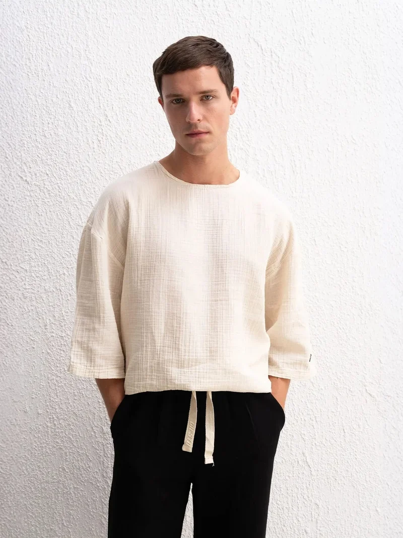 Giesto GIESTO Muslin Crew Neck Long Sleeve T-Shirt