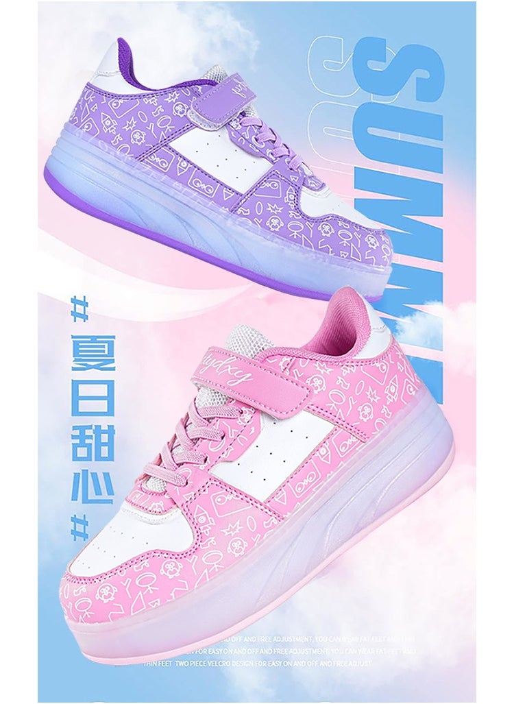 NIBEMINENT Kids Roller Skates Shoes 4 Wheels Roller Shoes Boys Girls Wheel Shoes Roller Sneakers Shoes for Beginner More Balanced  - Image 3