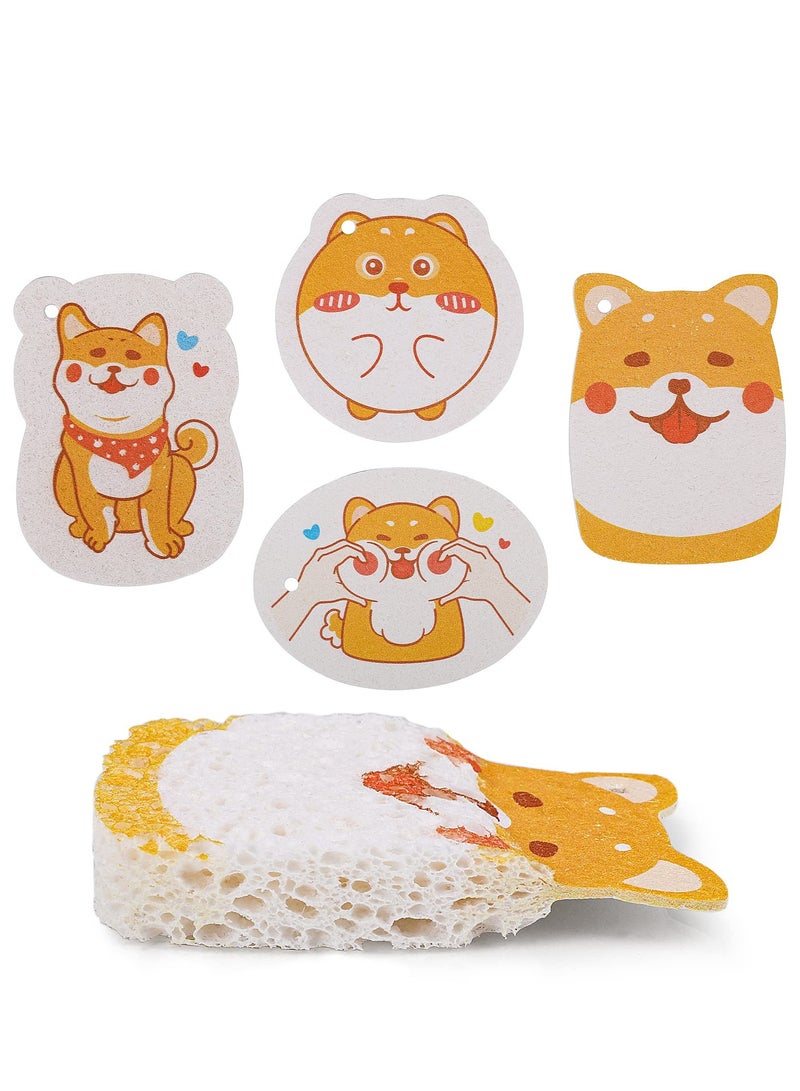 SYOSI 8 Pieces Cute Compressed Kitchen Sponges, Non-Scratch Cellulose Cleaning Sponges, Reusable Washing Dish Sponge, Powerful Cleaning, Degradable Pop up Sponges for Dish Glass Floors Cleaning - Image 1