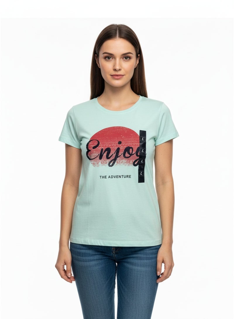 general T-SHIRT BODICE/NAINA LADIES PRINT S/S SV/HT-LT 105 - Image 1