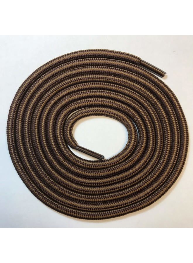 bq 3 Pairs Heavy Duty Round Boot Laces Shoelaces for Hiking Walking Construction Safety Work Boots Shoes, Dark Light/Brown, 48" (120cm) - Image 2