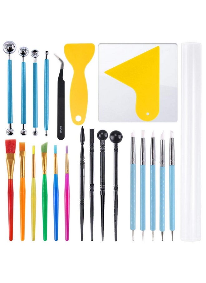 Rustark - Polymer Clay Tools 24 Pcs Modeling Clay Sculpting Tools Include Rubber Tip Pensball Stylus Modeling Tools Pottery Tools For Pottery Sculpture Rock Painting Art Carving Embossing - Image 1