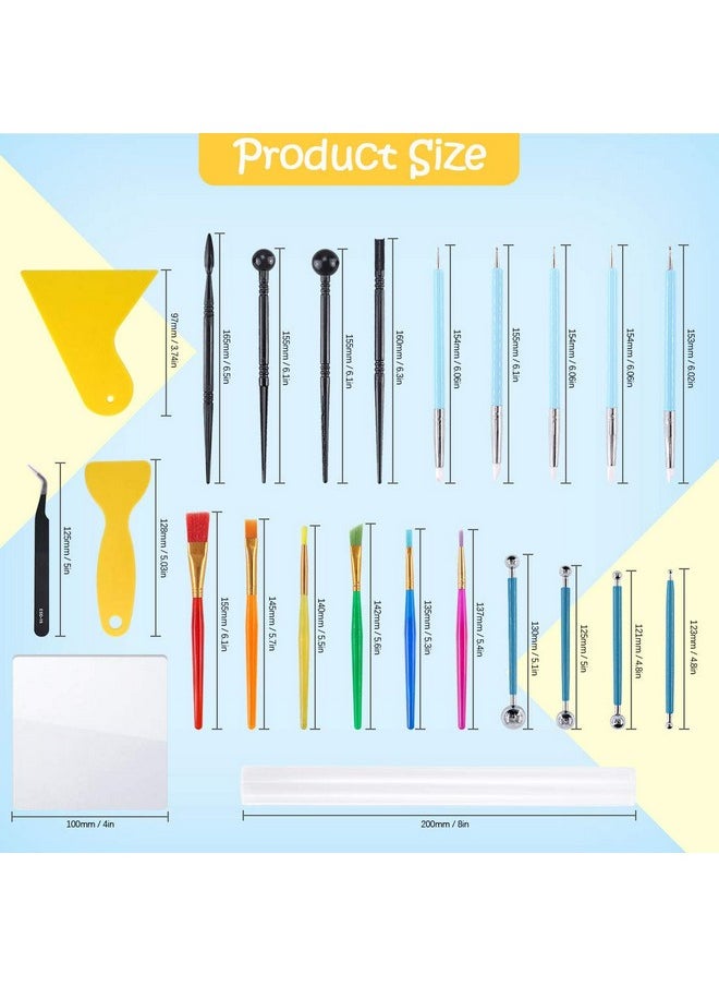 Rustark - Polymer Clay Tools 24 Pcs Modeling Clay Sculpting Tools Include Rubber Tip Pensball Stylus Modeling Tools Pottery Tools For Pottery Sculpture Rock Painting Art Carving Embossing - Image 1