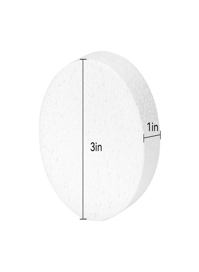Crafare 3 Inch Foam Circles for Crafts 36 Pack 1 Inch Thick Round Polystyrene Discs for Modeling Sculpting School DIY Projects - Image 2