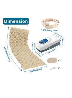 Generic Medical Air Pressure Replacement Bed Mattress for Bedsores with Electric Pumps, Quiet Inflatable Air Mattress Fits Standard Hospital Bedridden Patients Multicolor Vinyl  - Image 3