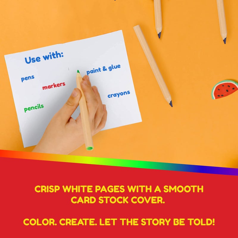 Hygloss Blank Books - Bulk 24 Pack â€“ 4.25" x 5.5" A6 White Paperback Blank Books for Kids to Write Stories, Doodle, Arts & Crafts â€“ Plain Drawing Sketchbook, Unlined Journal, Notebook Without Lines - Image 3