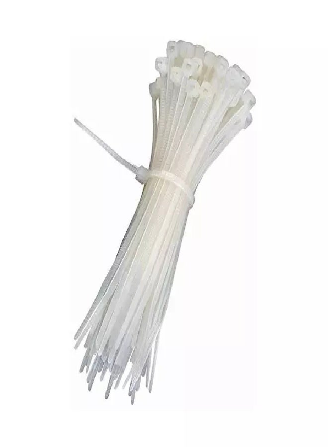 Pack of 5 – 250mm White Nylon Cable Ties, 18kg Strength Self-Locking Zip Ties, 100pcs for Cable Management, Home, Office, and DIY Projects - Image 4