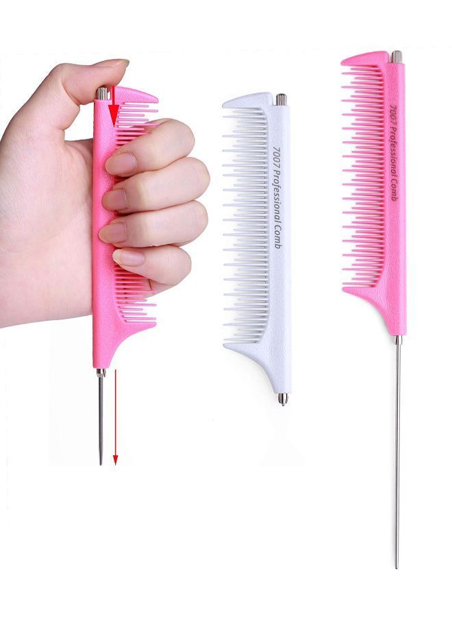 NIBEMINENT 2-Piece Retractable Pintail Comb Set Multicolour - Image 2