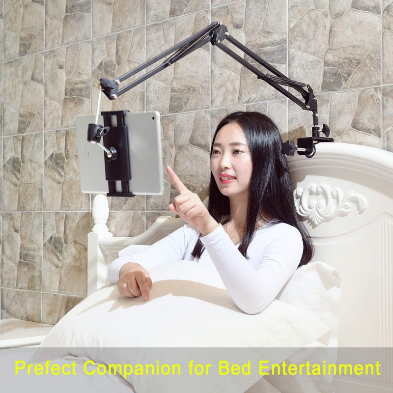 SAMHOUSING Tablet Stand for Bed,360 Degree Rotating Bed Tablet Mount Holder Stand with Aluminum Arm for iPad,iPhoneXS,N-Switch, Amazon Kindle Fire,or Other 4~11 inch Devices - Image 2