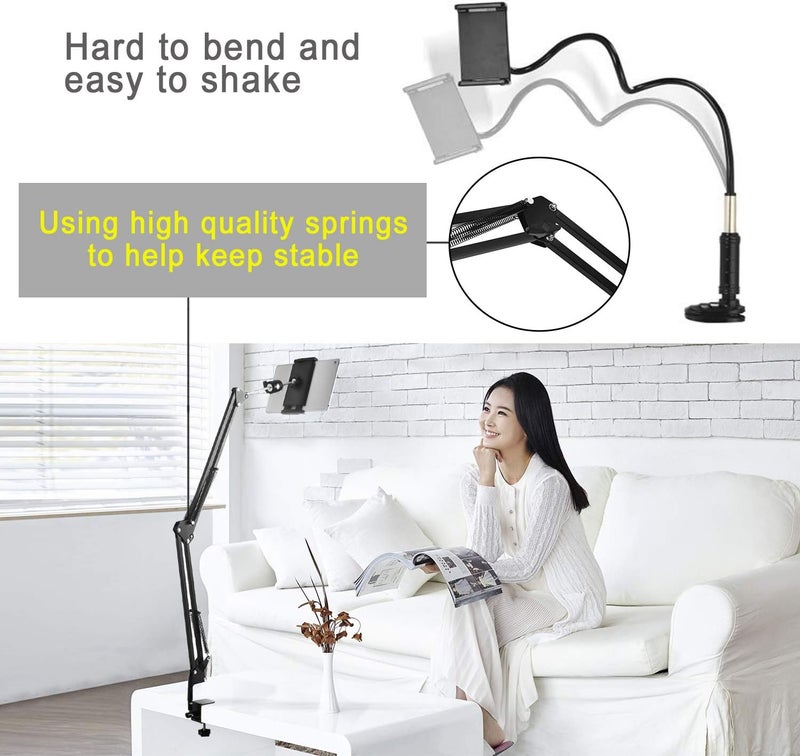SAMHOUSING Tablet Stand for Bed,360 Degree Rotating Bed Tablet Mount Holder Stand with Aluminum Arm for iPad,iPhoneXS,N-Switch, Amazon Kindle Fire,or Other 4~11 inch Devices - Image 4