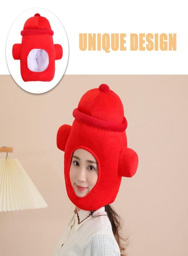 SHINEOFI Fire Hydrant Head Cover Plush Fire Hat for Adults Novelty Costume Party Hat Photo Props Carnival Dress up Accessory - Image 5