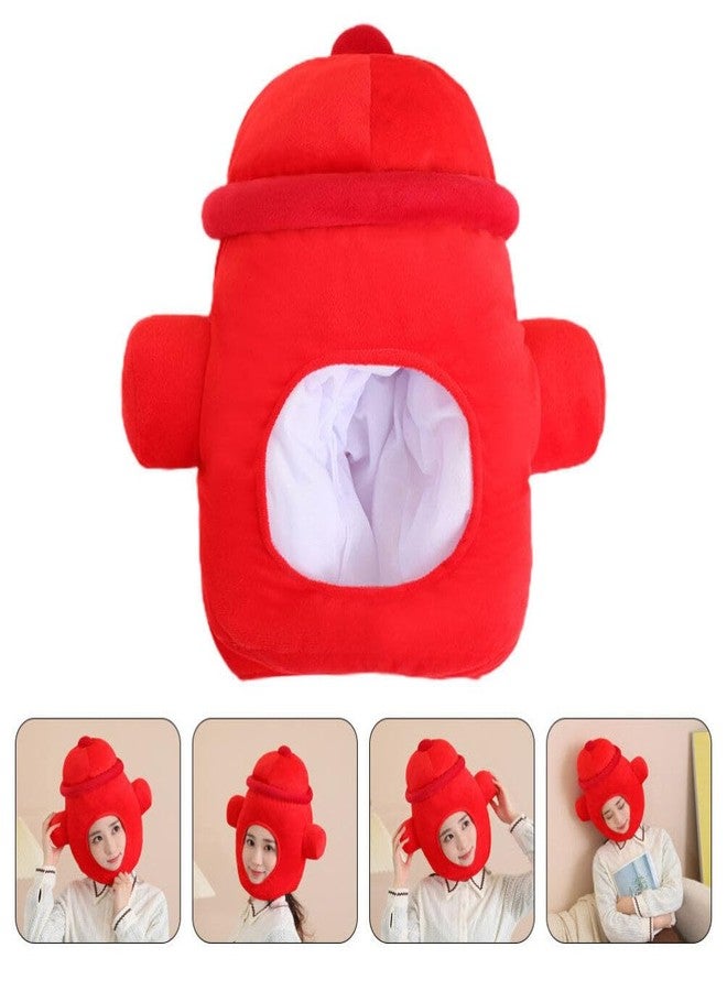 SHINEOFI Fire Hydrant Head Cover Plush Fire Hat for Adults Novelty Costume Party Hat Photo Props Carnival Dress up Accessory - Image 3
