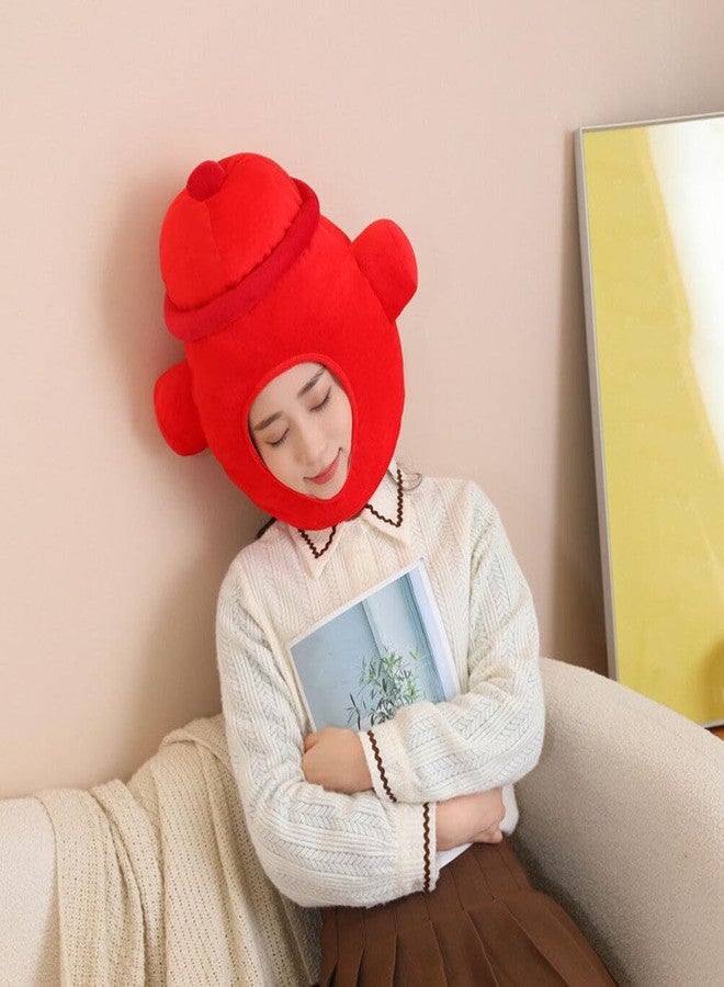 SHINEOFI Fire Hydrant Head Cover Plush Fire Hat for Adults Novelty Costume Party Hat Photo Props Carnival Dress up Accessory - Image 2