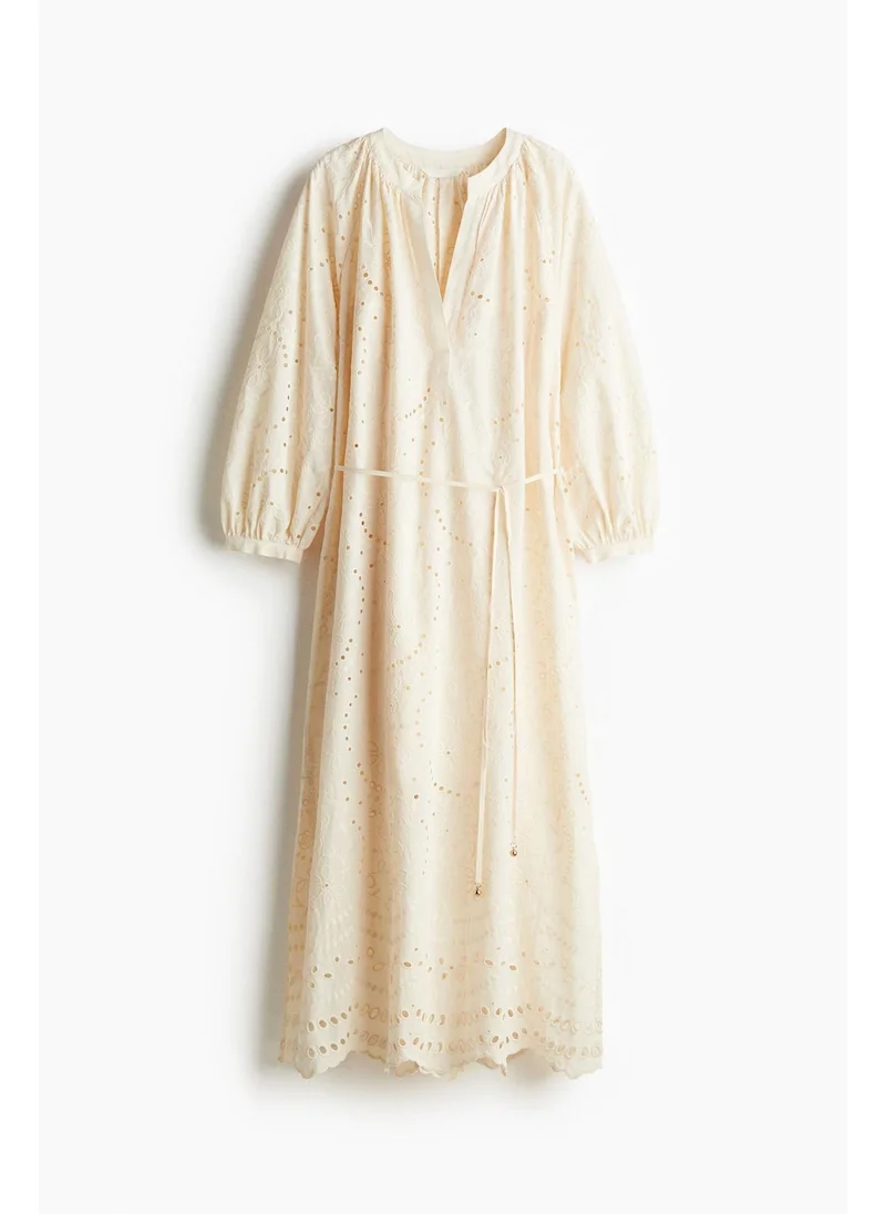 اتش اند ام Broderie anglaise tie-belt dress