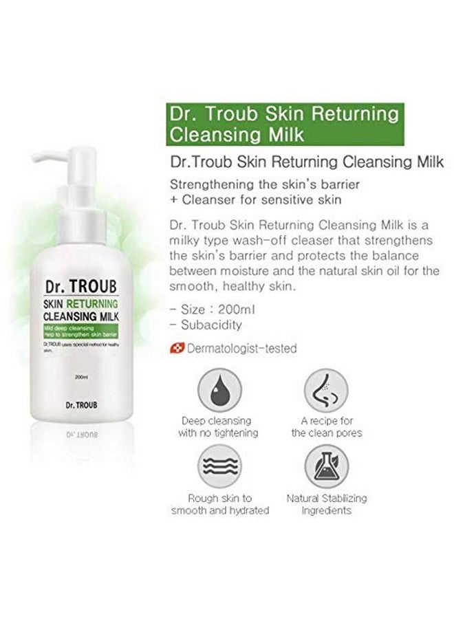 Sidmool Dr. Troub Skin Returning Cleansing Milk Mild Deep 6.7Oz Kbeauty - Image 2