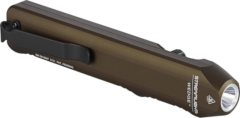 Streamlight 88811 Wedge 1,000-Lumen Max 300-Lumen Standard 1,200-Candela Flat Everyday Carry Flashlight, Includes USB-C Cable and Lanyard, Coyote - Image 1
